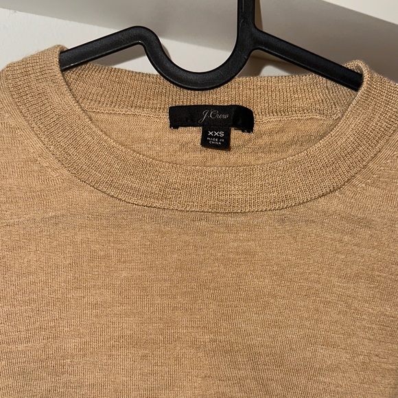 J. Crew 100% Merino Wool Camel Crew Neck Sweater - Picture 3 of 3